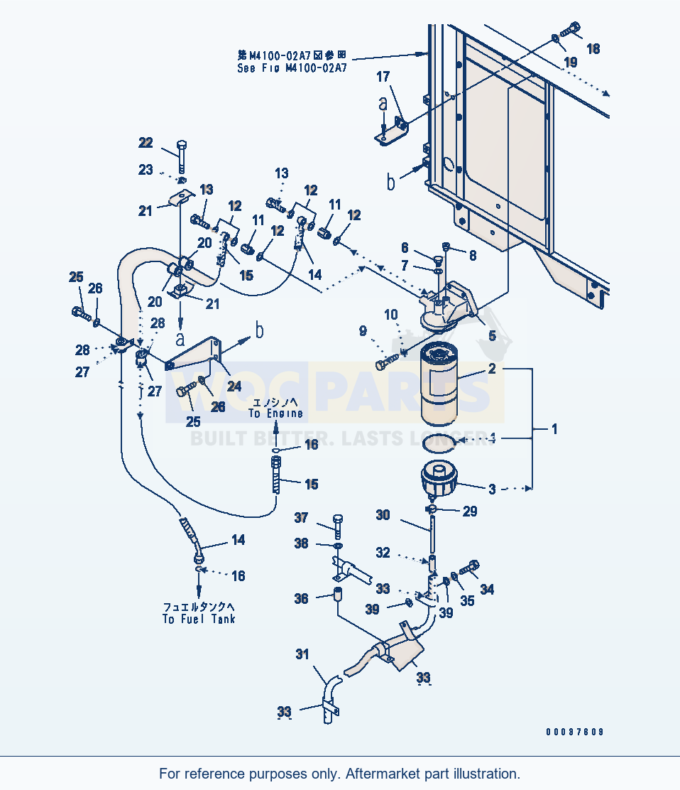 Komatsu WA470-5 Fuel Tank (Additional Fuel Filter)(#80096-) parts diagram