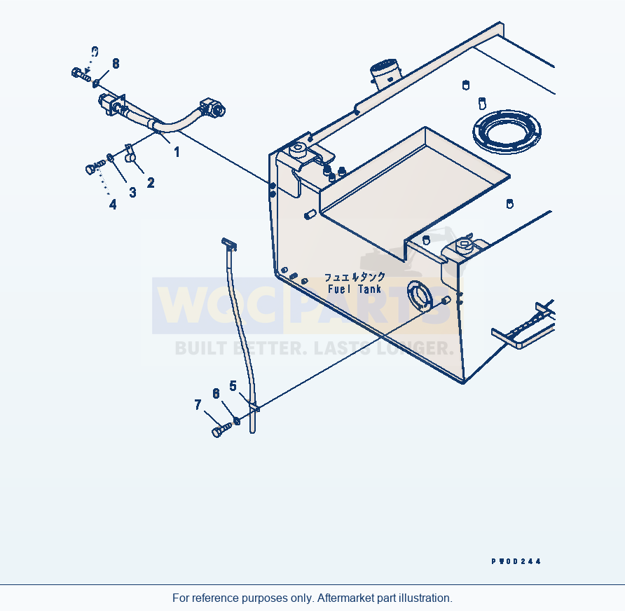 Komatsu WA470-5 Fuel Tank (Clamp) Serial 70001-UP parts diagram