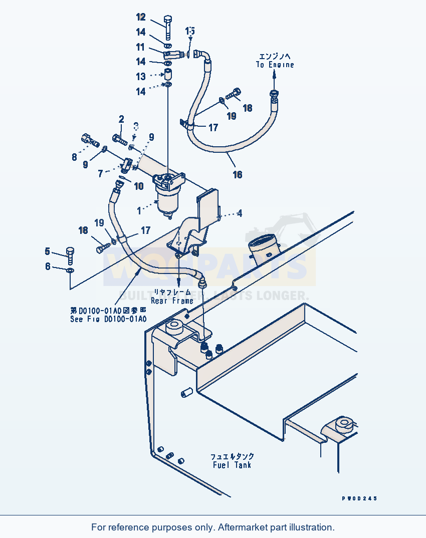 Komatsu WA470-5 Fuel Tank (Filter) Serial 70001-UP parts diagram