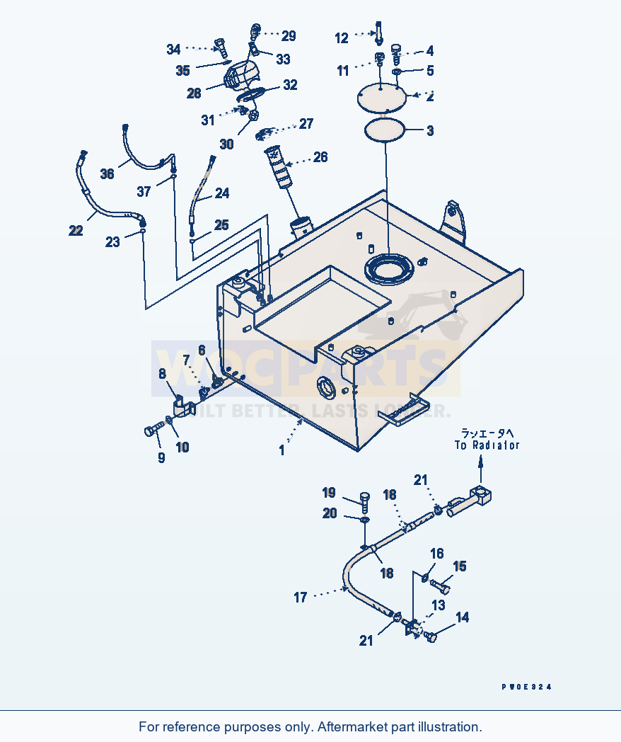 Komatsu WA470-5 Fuel Tank (For Log Fork) Serial 70001-UP parts diagram