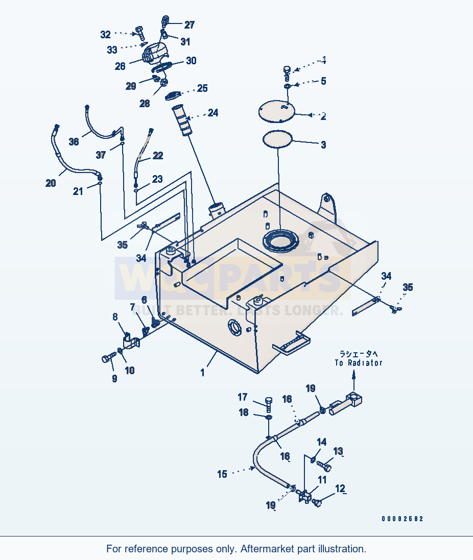 Komatsu WA470-5 Fuel Tank (Sandy And Dusty Terrain Arrangement) parts diagram