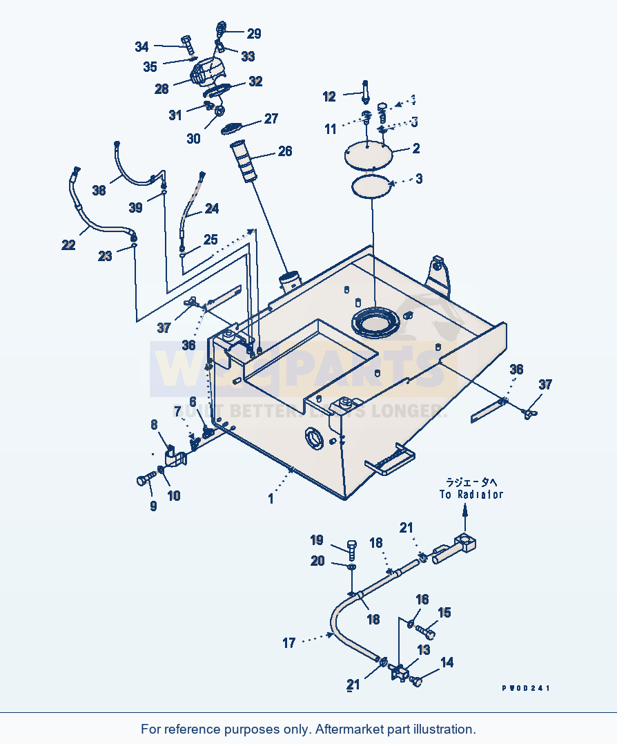 Komatsu WA470-5 Fuel Tank Serial 70001-UP (OVERSEAS VERSION) parts diagram