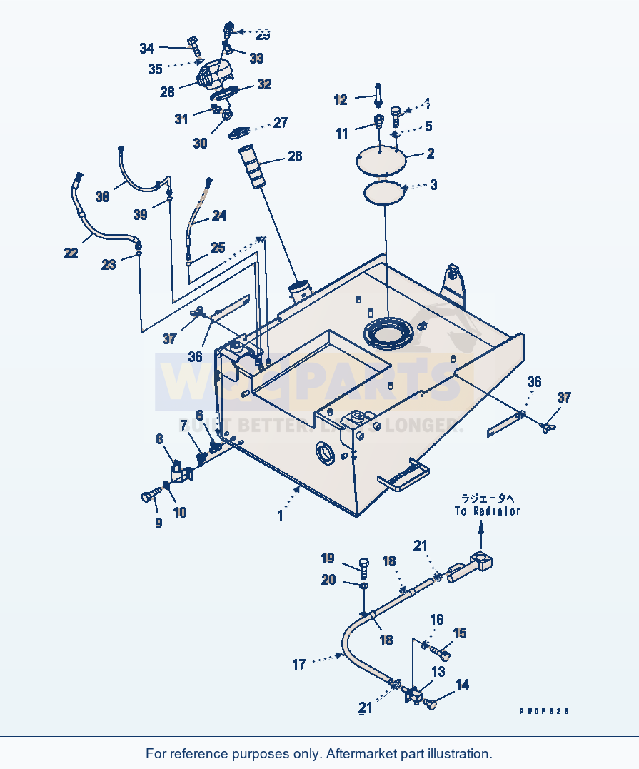 Komatsu WA470-5 Fuel Tank (Tunnel Spec.) parts diagram