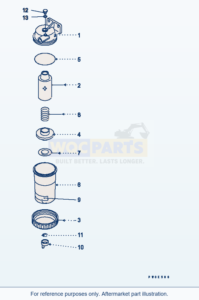 Komatsu WA470-5 Water Separator Serial 70001-UP parts diagram