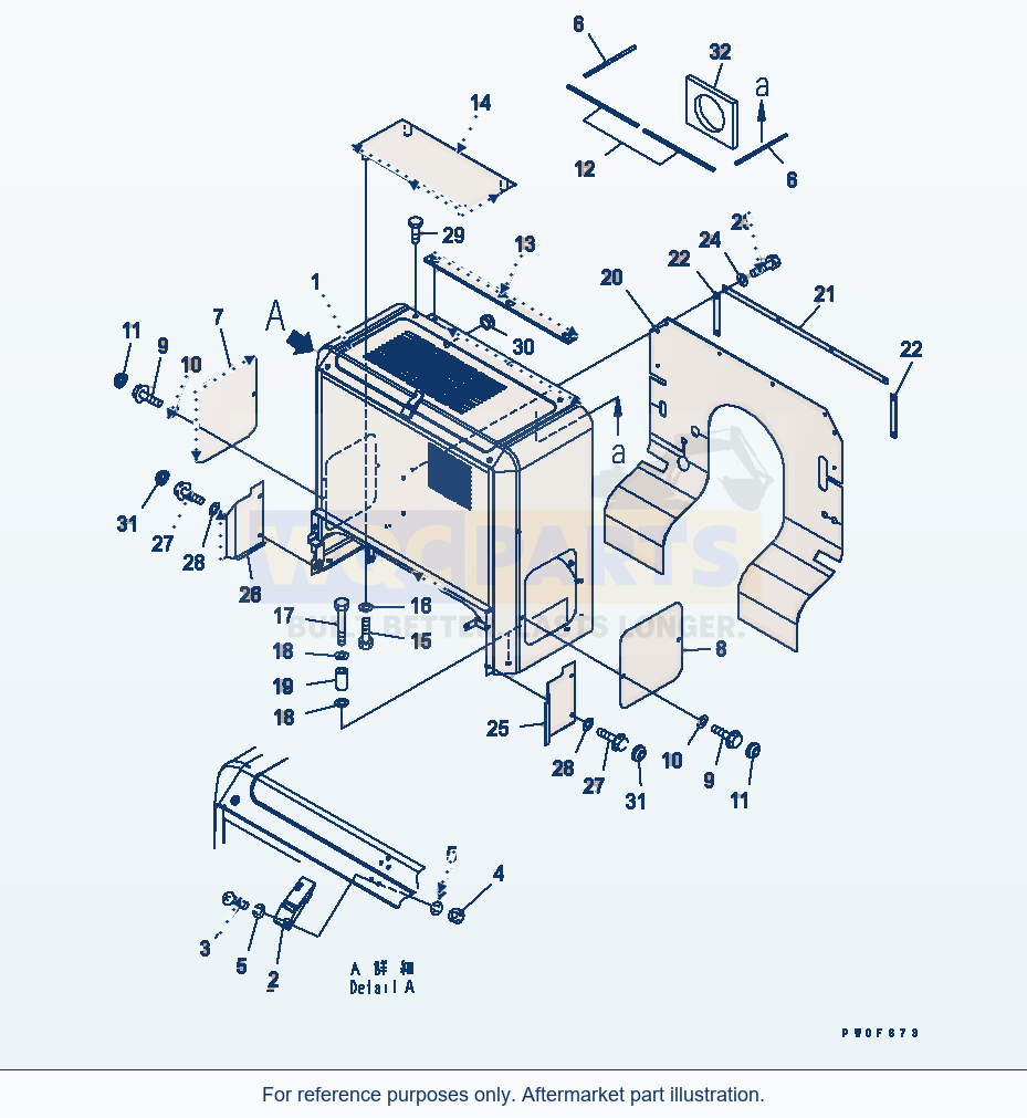 Komatsu WA470-5 Bulkhead (For Tunnel Spec.) parts diagram