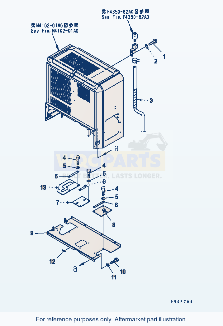 Komatsu WA470-5 Bulkhead (Plate) Serial 70001-UP parts diagram
