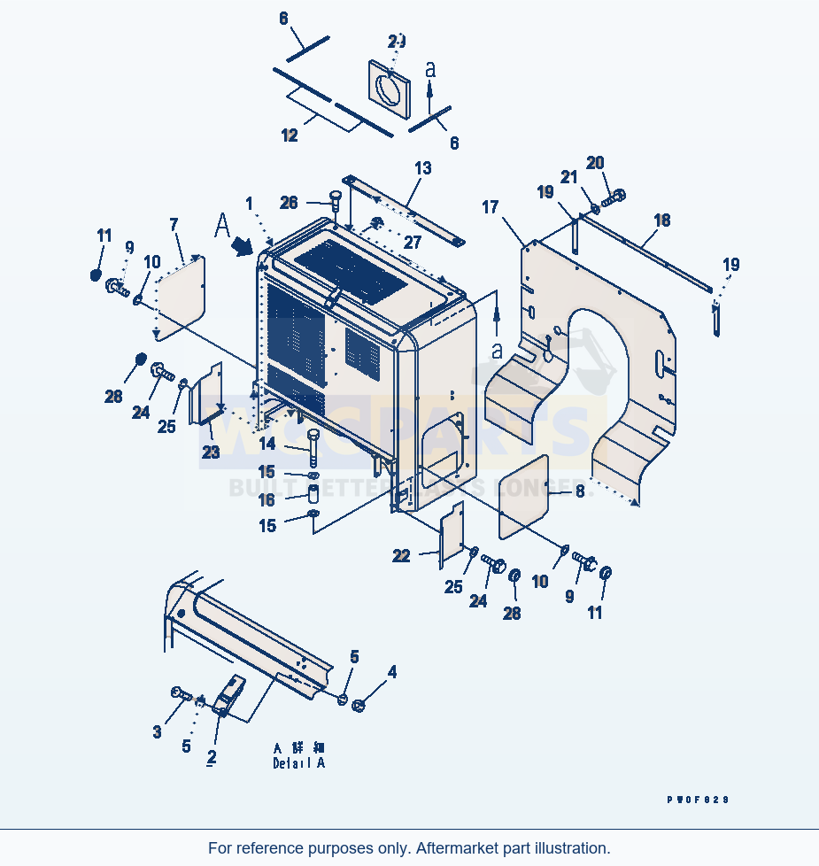 Komatsu WA470-5 Bulkhead Serial 70001-UP parts diagram