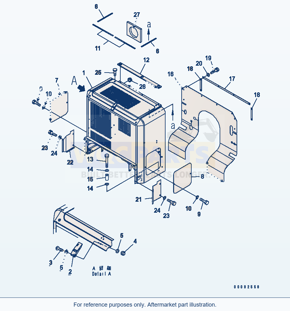 Komatsu WA470-5 Bulkhead (Without Cap Bolt) parts diagram