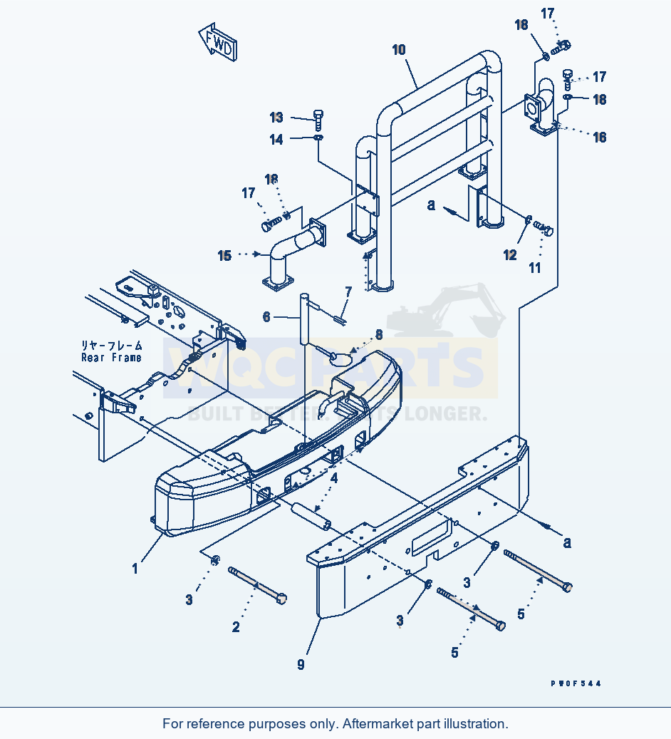 Komatsu WA470-5 Counter Weight (Rear Guard) (Tunnel Spec.) parts diagram