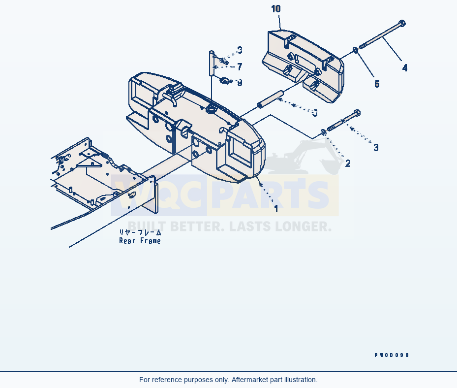 Komatsu WA470-5 Counterweight (With Additional Weight) parts diagram