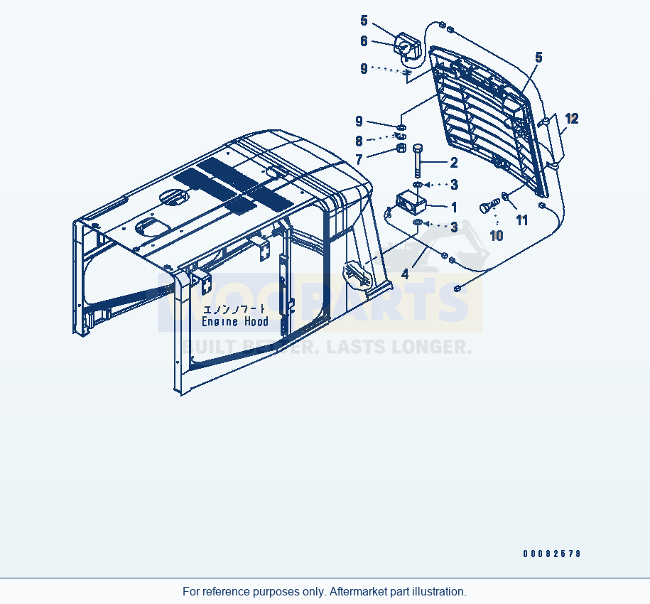 Komatsu WA470-5 Hood (Back Alarm And Lamp) parts diagram
