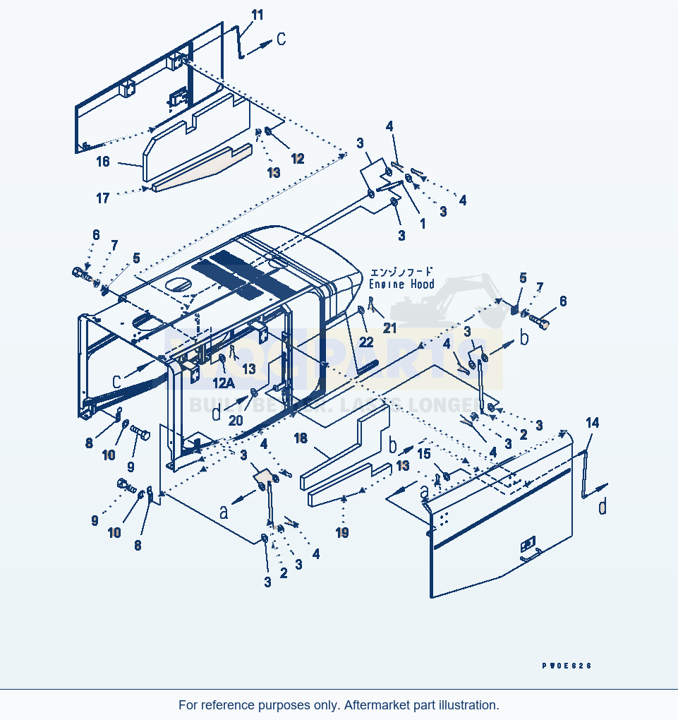 Komatsu WA470-5 Hood (Gas Spring) Serial 70001-UP parts diagram