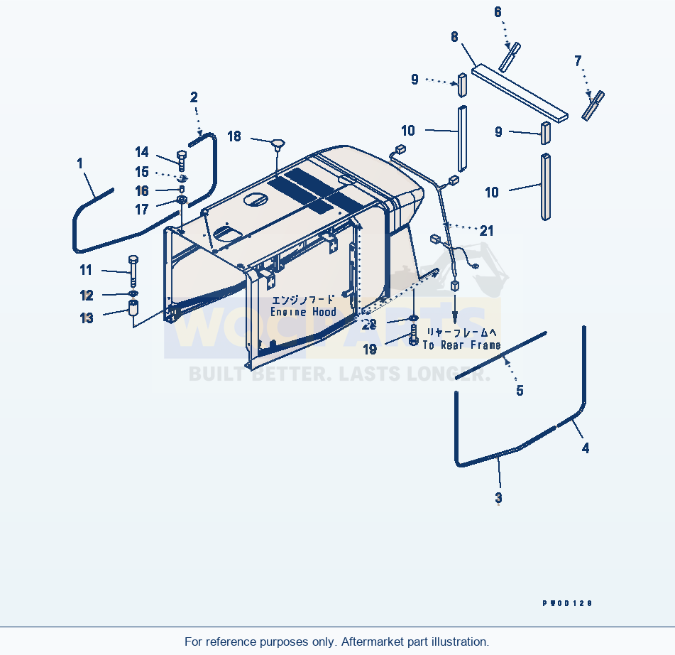Komatsu WA470-5 Hood (Sheet And Mounting Parts) parts diagram