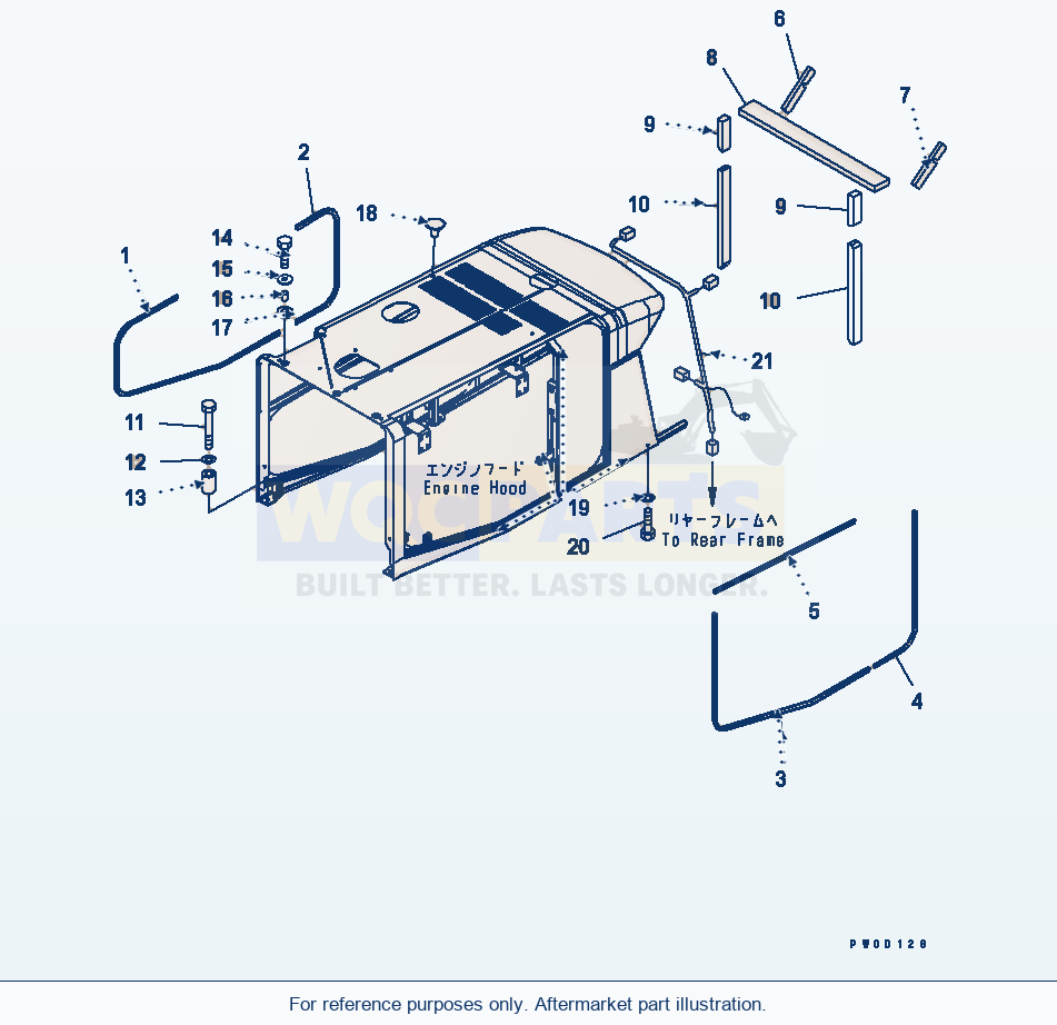 Komatsu WA470-5 Hood (Sheet And Mouting Parts) parts diagram