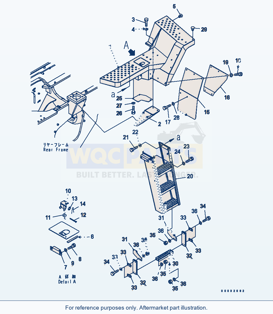 Komatsu WA470-5 Ladder (Floor L.H.)(#80503-) parts diagram