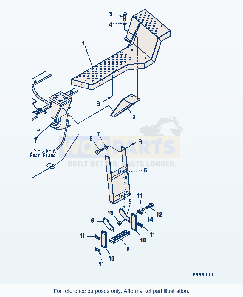 Komatsu WA470-5 Ladder (Floor L.H.) (For Tunnel Spec.) parts diagram