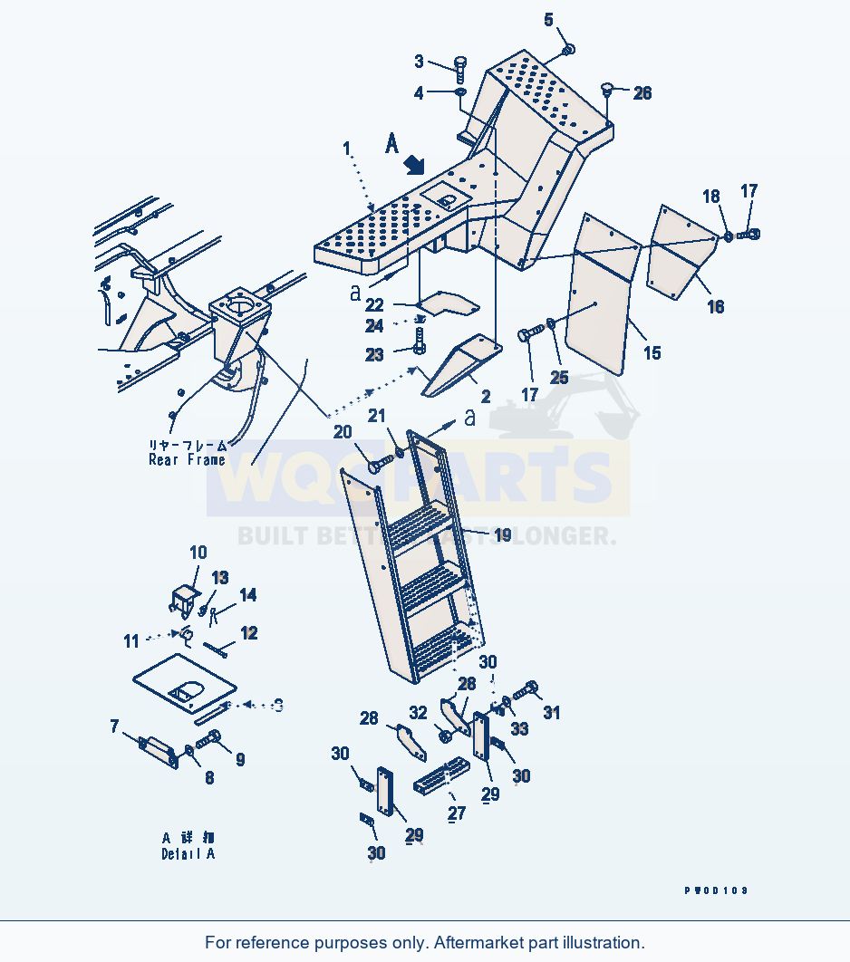Komatsu WA470-5 Ladder (Floor L.H.) parts diagram