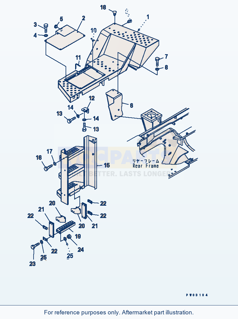 Komatsu WA470-5 Ladder (Floor R.H.)(#70001-80502) parts diagram