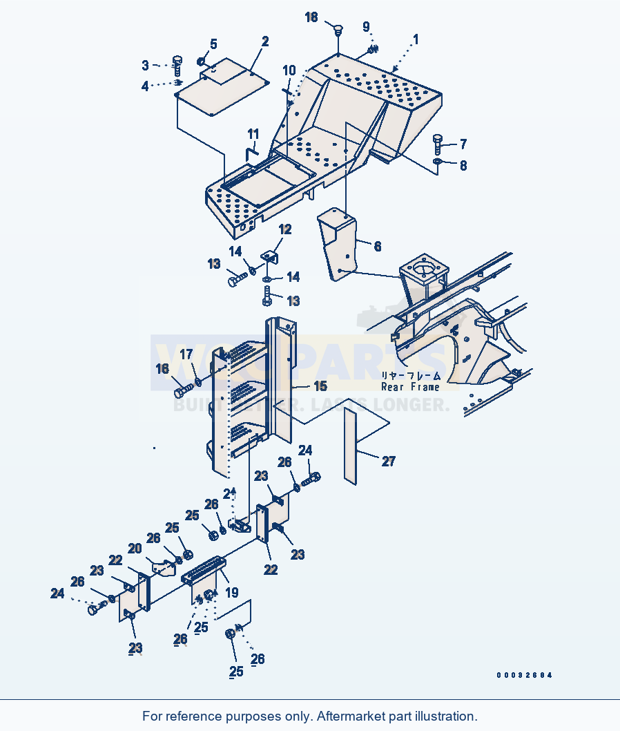 Komatsu WA470-5 Ladder (Floor R.H.)(#80503-) parts diagram