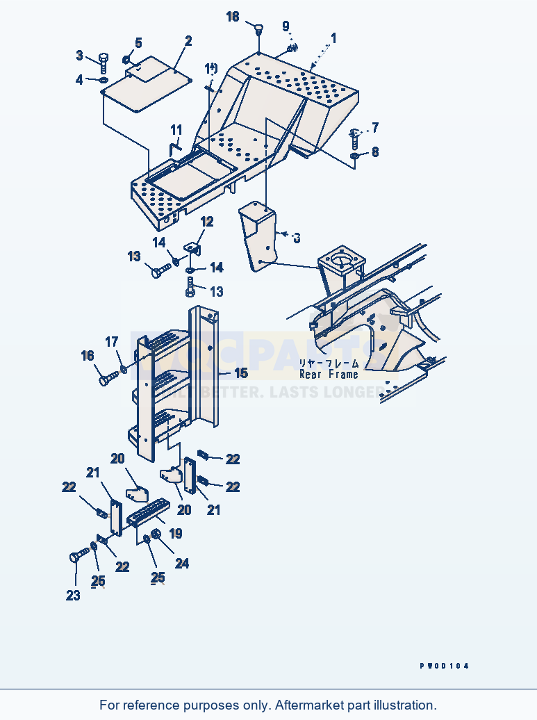Komatsu WA470-5 Ladder (Floor R.H.) parts diagram