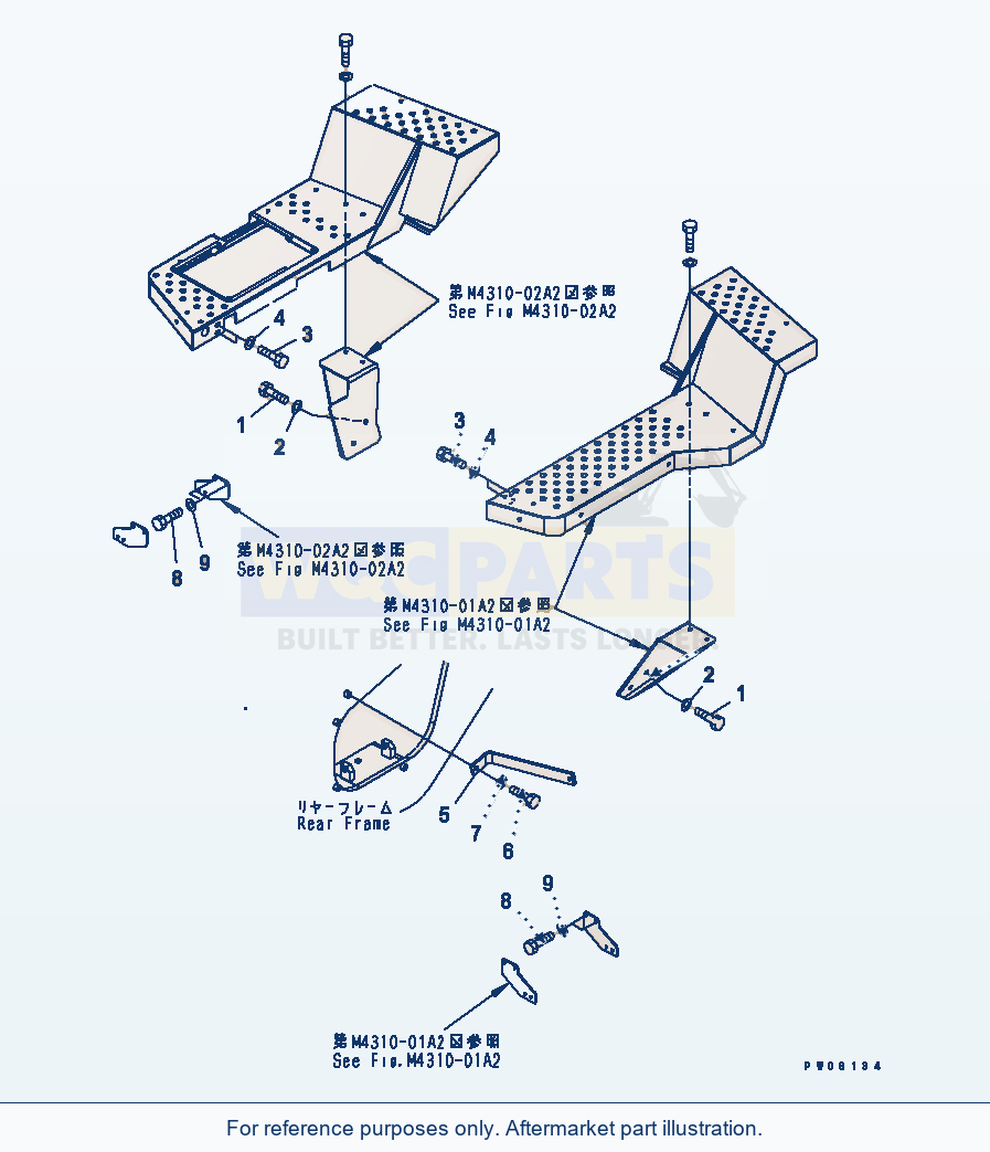 Komatsu WA470-5 Ladder (Support Mount) (For Tunnel Spec.) parts diagram