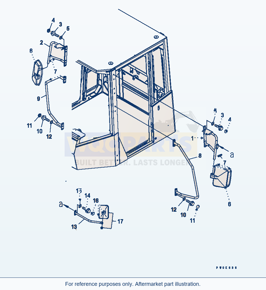 Komatsu WA470-5 Mirror (For Road Reguration) parts diagram