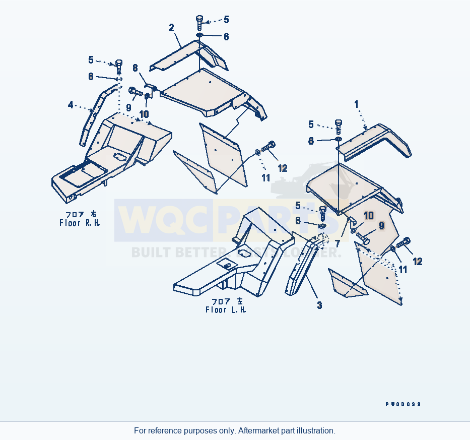 Komatsu WA470-5 Rear Fender (Cover) Serial 70001-UP parts diagram