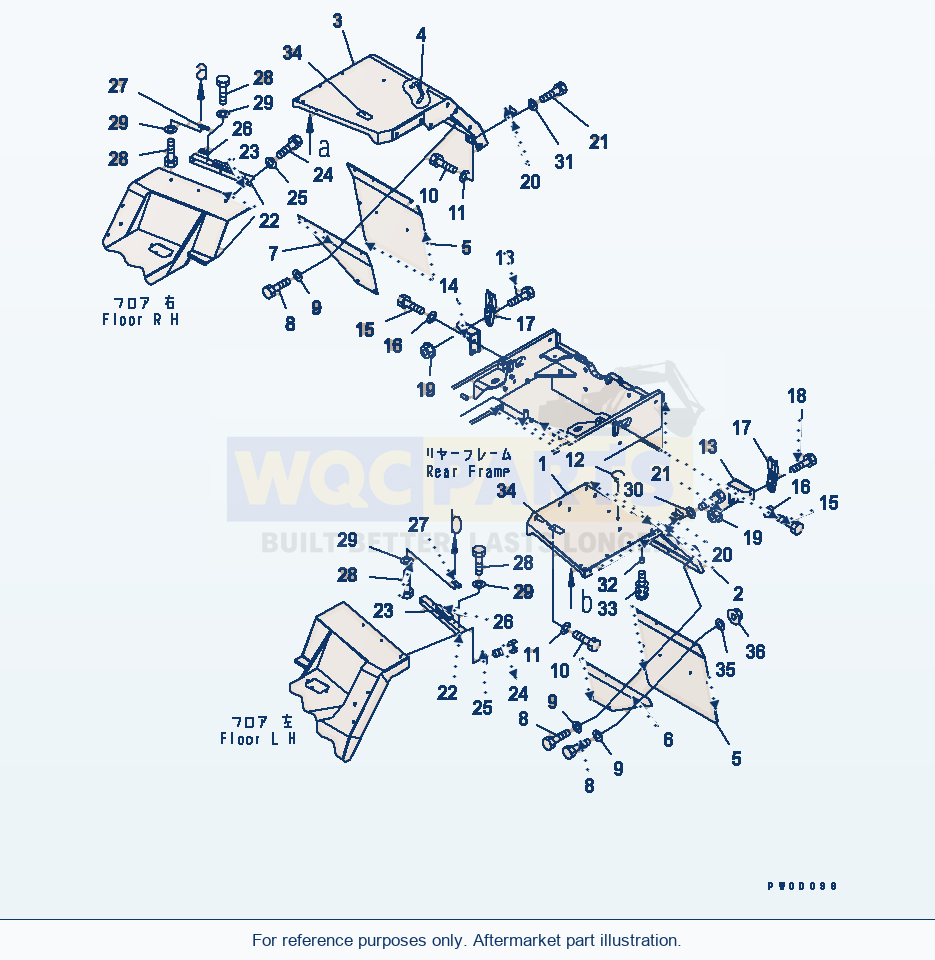 Komatsu WA470-5 Rear Fender Serial 70001-UP (OVERSEAS VERSION) parts diagram