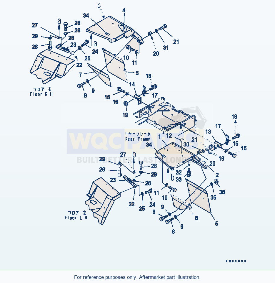 Komatsu WA470-5 Rear Fender Serial 70001-UP parts diagram