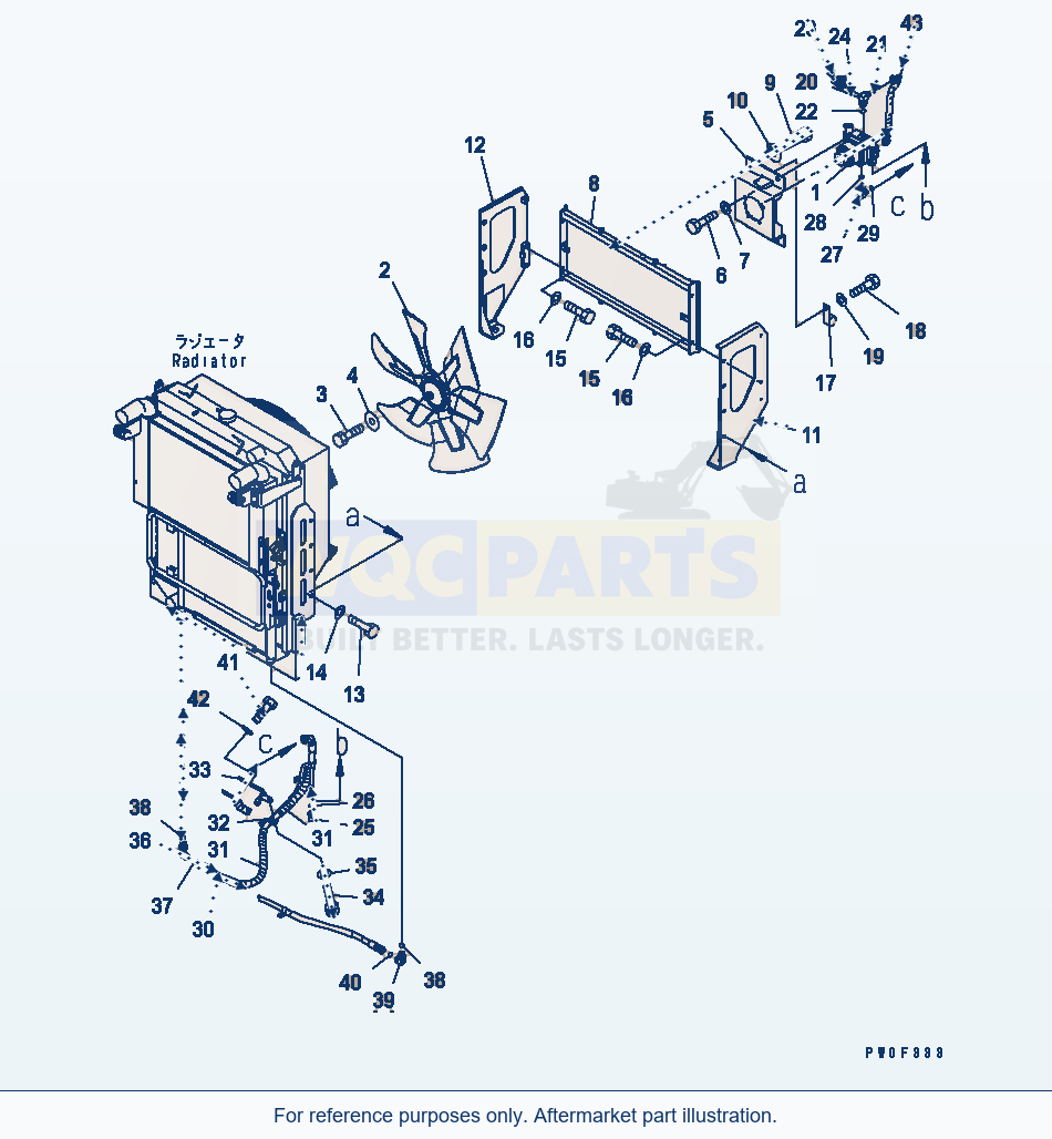 Komatsu WA470-5 Fan Drive (For Brake Cooling) parts diagram
