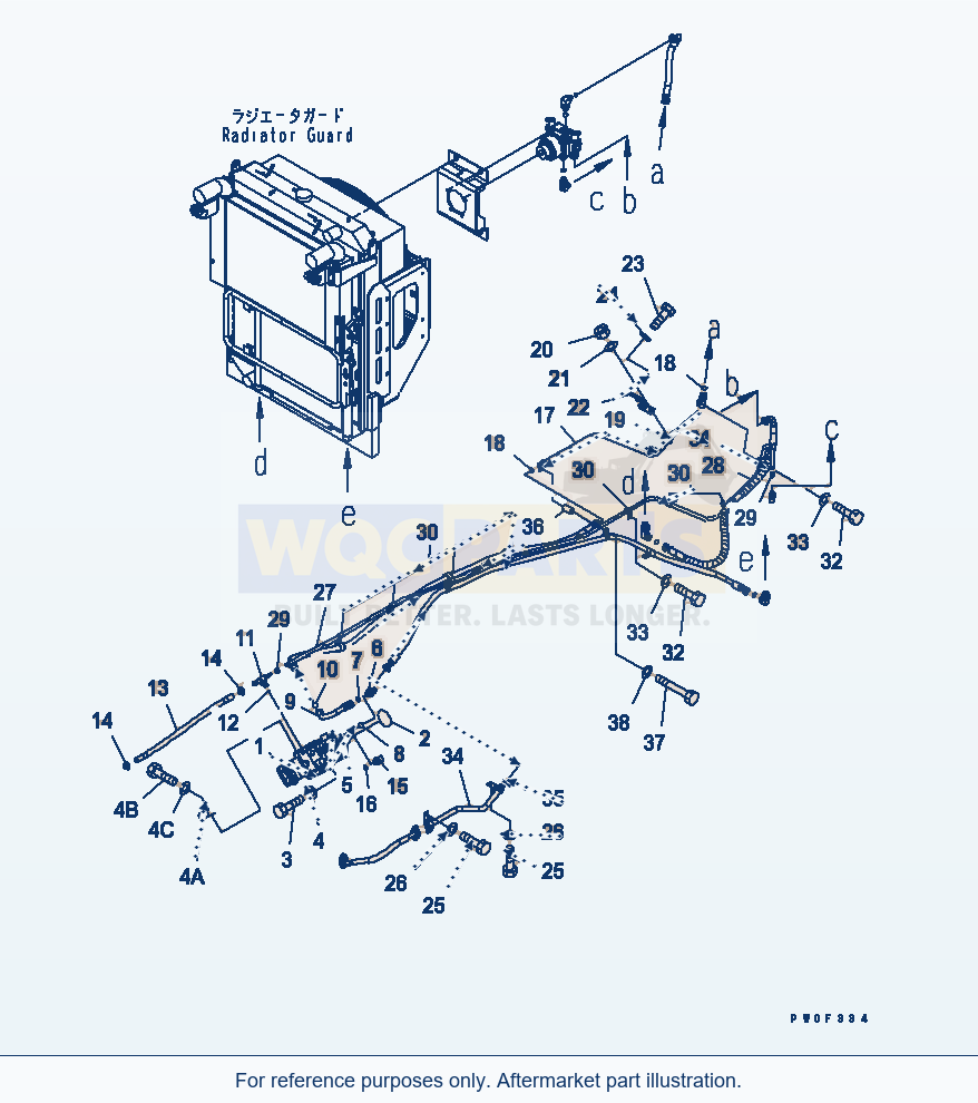 Komatsu WA470-5 Fan Drive Piping parts diagram