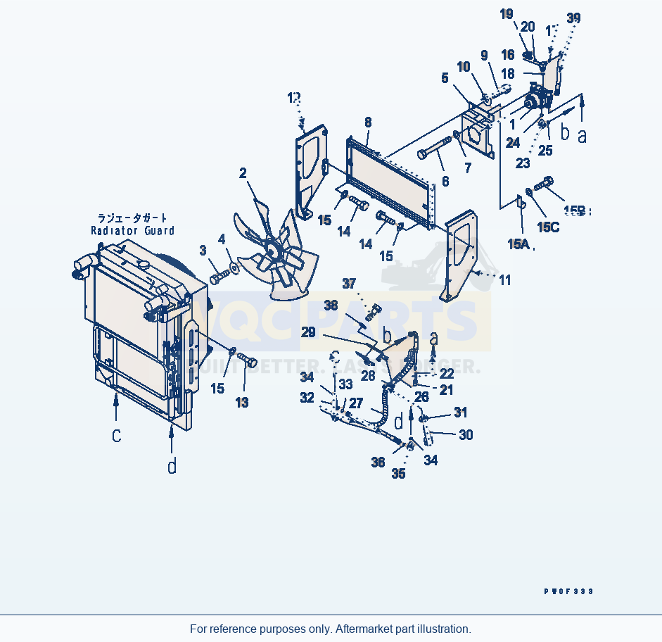 Komatsu WA470-5 Fan Drive (Tunnel Spec.) parts diagram