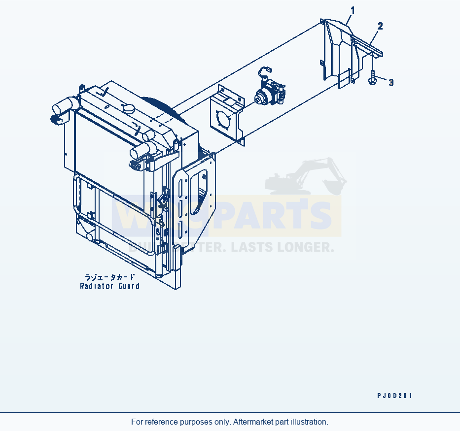 Komatsu WA470-5 Fan Motor Cover Serial 70001-UP parts diagram