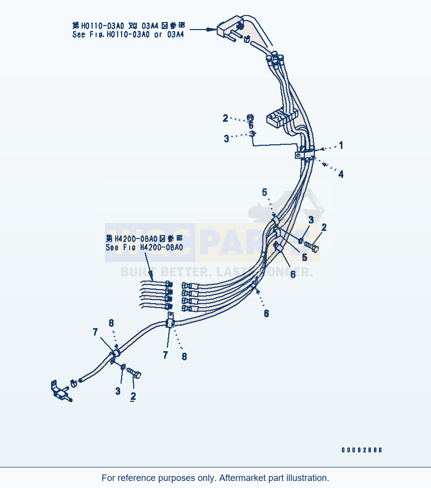 Komatsu WA470-5 Hydraulic Piping (P.P.C Piping Mounting) parts diagram