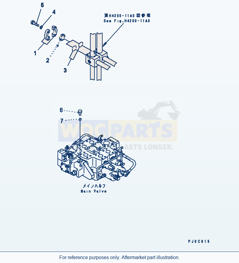 Komatsu WA470-5 Hydraulic Piping (Plug) parts diagram