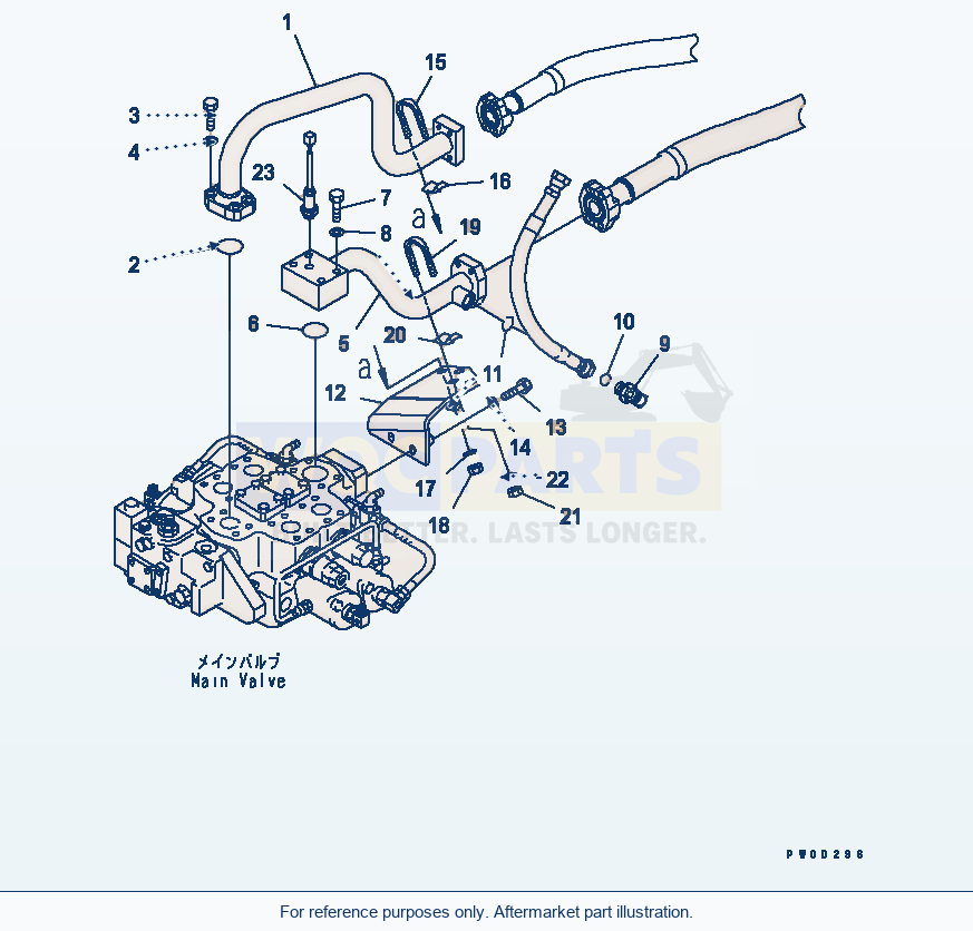 Komatsu WA470-5 Hydraulic Piping Serial 70001-UP parts diagram