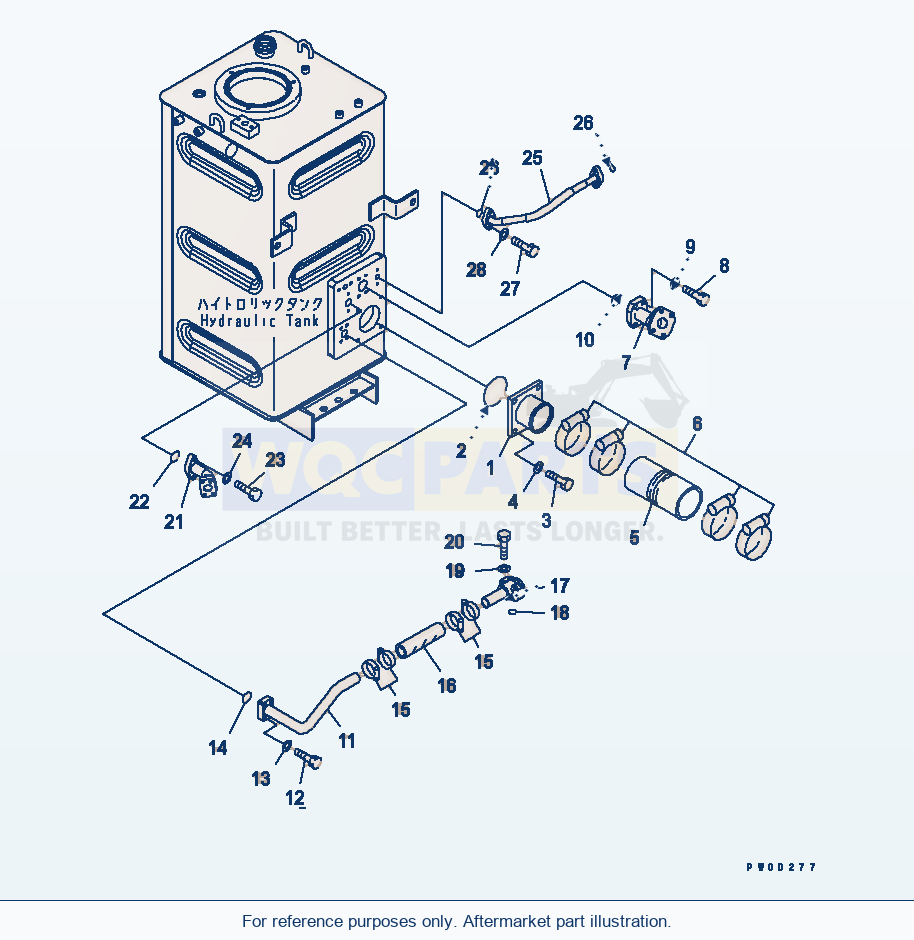 Komatsu WA470-5 Hydraulic Tank (Lower Piping) Serial 70001-UP parts diagram