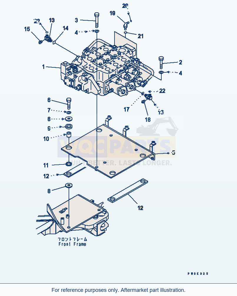 Komatsu WA470-5 Main Valve (With 3-Spool Valve) Serial 70001-UP parts diagram
