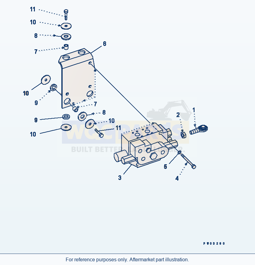 Komatsu WA470-5 Steering Deamand Valve parts diagram