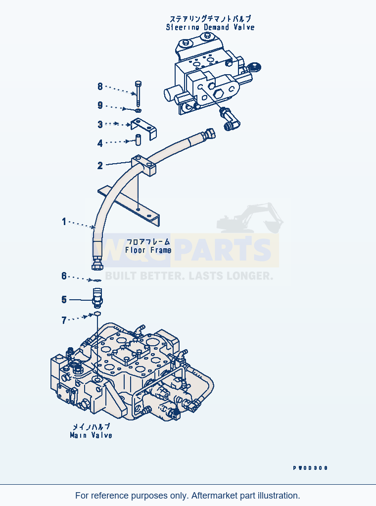 Komatsu WA470-5 Steering Line (Hose) Serial 70001-UP parts diagram