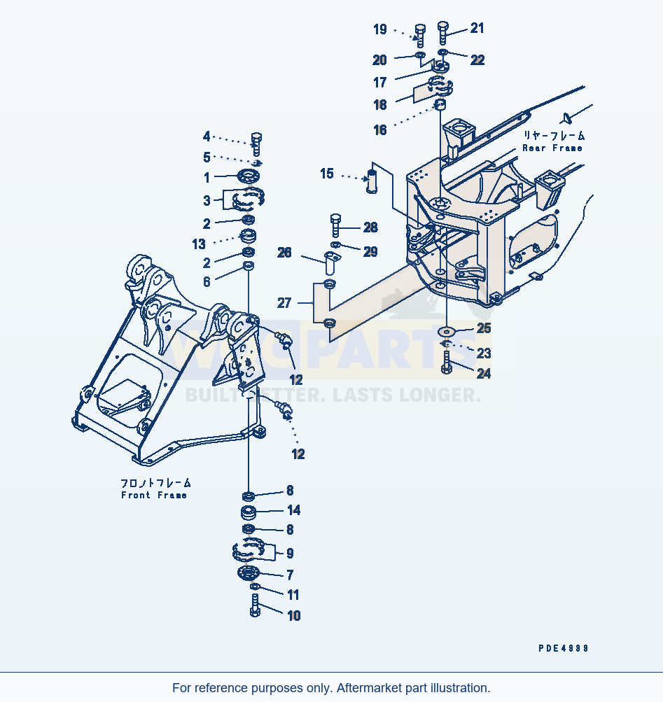 Komatsu WA470-5 Hinge Pin Serial 70001-UP parts diagram