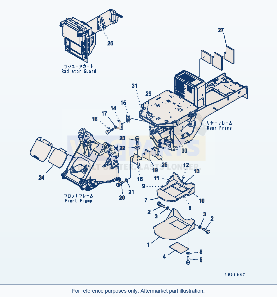 Komatsu WA470-5 Lock And Cover (Noise Suppression Spec.) parts diagram