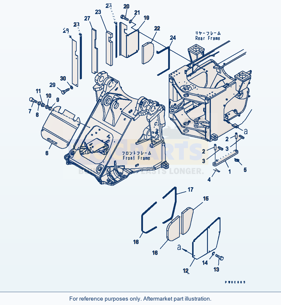 Komatsu WA470-5 Lock And Cover (With 3-Spool Control Valve) parts diagram