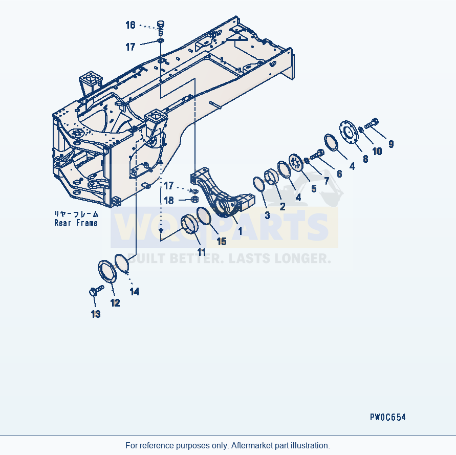 Komatsu WA470-5 Rear Axle Support Serial 70001-UP parts diagram