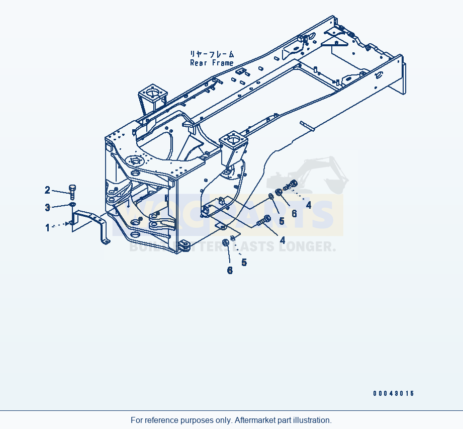 Komatsu WA470-5 Rear Frame (Guard) (For Brake Cooling) parts diagram