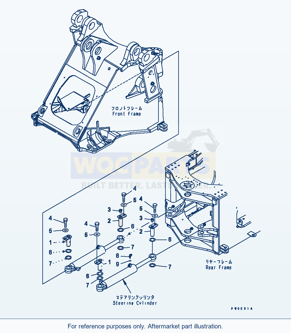 Komatsu WA470-5 Steering Cylinder (Mounting Pin) parts diagram