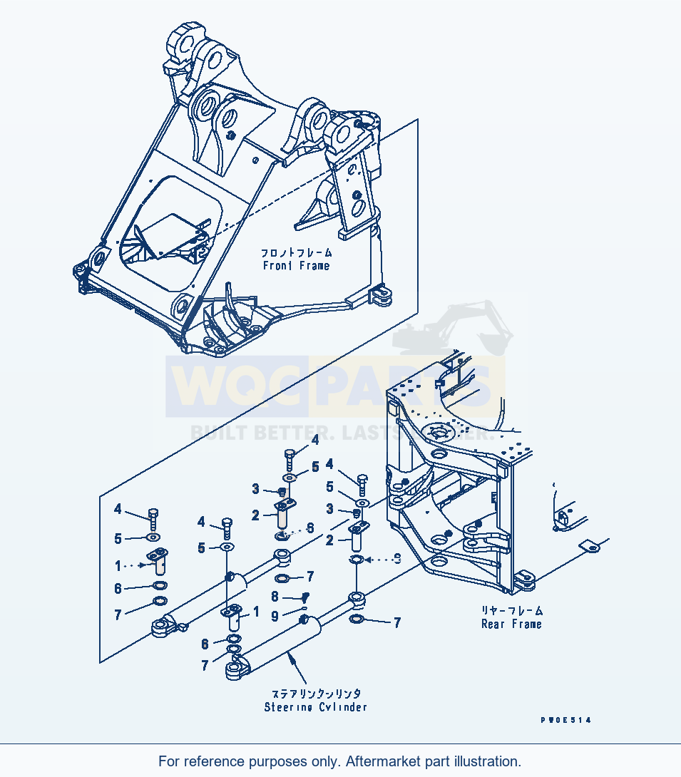 Komatsu WA470-5 Steering Cylinder (Pin) parts diagram