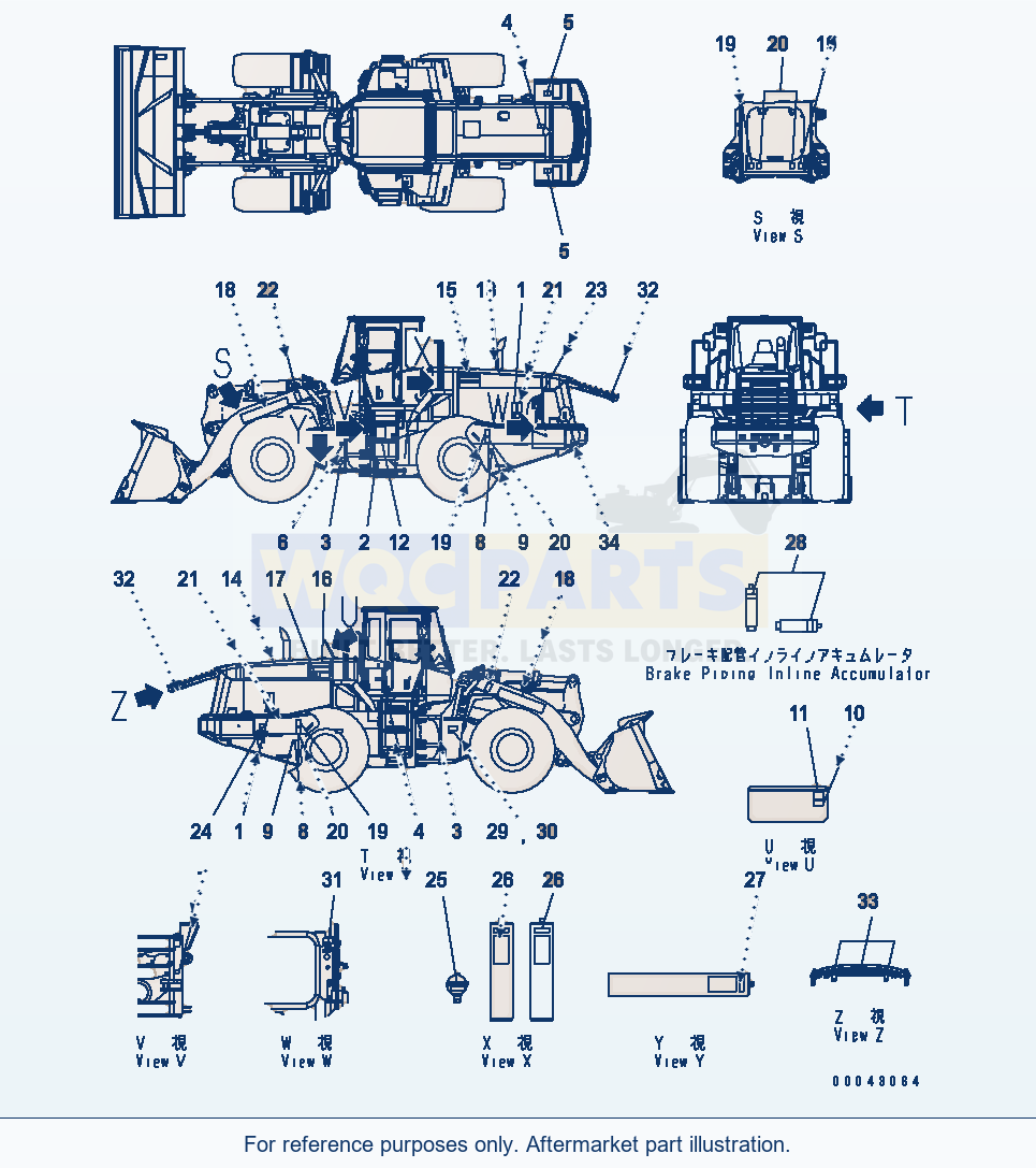 Komatsu WA470-5 Marks And Plates (English)(#80634-) parts diagram