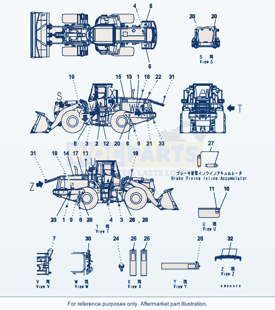 Komatsu WA470-5 Marks And Plates (Japanese) parts diagram