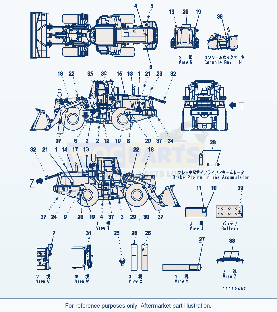 Komatsu WA470-5 Marks And Plates (Turkish) (For Eu)(#80634-) parts diagram